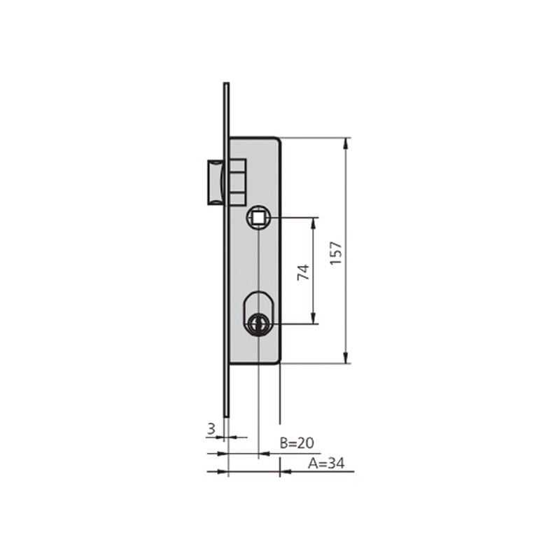 Cerradura embutir acero inox CVL 1964T/6