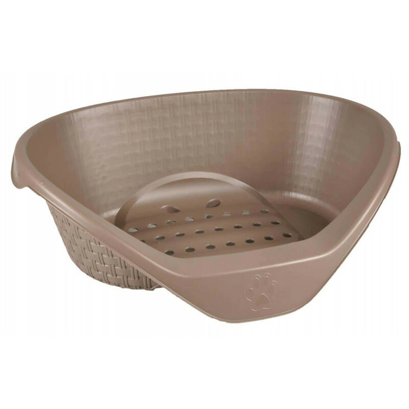 Cesta con aspecto de ratán 75 x 55 x 26 cm H para perros de la gama Nido. color topo 
Cesta con aspecto de ratán 75 x 55 x 26 cm H para perros de la gama Nido. color topo