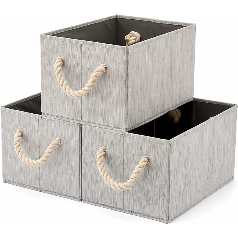 Cesta de almacenamiento de tela plegable con asa de cuerda de algodón, caja de almacenamiento para estantes, armario, etc., grano de madera gris,
Cesta de almacenamiento de tela plegable con asa de cuerda de algodón, caja de almacenamiento para estantes, armario, etc., grano de madera gris,