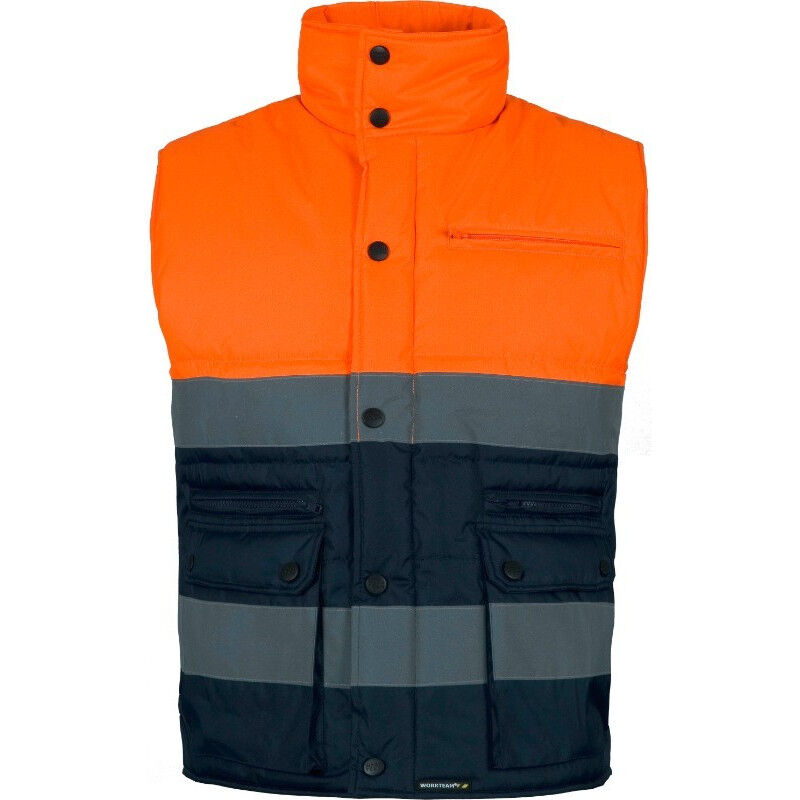 Chaleco Alta Visibilidad de cuello alto con elástico en la cintura WORKTEAM S4035 | M - Naranja A.V.+Marino
Chaleco Alta Visibilidad de cuello alto con elástico en la cintura WORKTEAM S4035 | M - Naranja A.V.+Marino