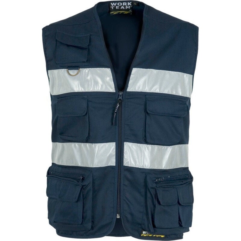 Chaleco de cuello de pico y cintas reflectantes WORKTEAM Safari S3107 | Azul marino - S
Chaleco de cuello de pico y cintas reflectantes WORKTEAM Safari S3107 | Azul marino - S