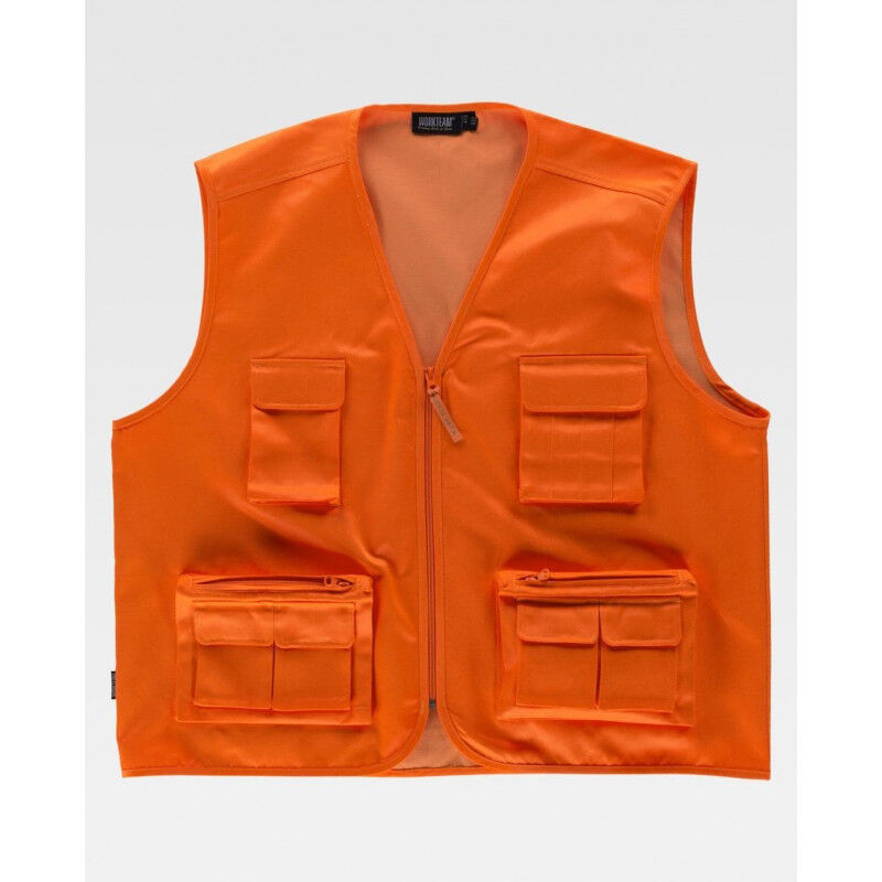 Chaleco de trabajo flúor con bolsillos auxiliares Combi C3640 | S - Naranja A.V. - Workteam
Chaleco de trabajo flúor con bolsillos auxiliares Combi C3640 | S - Naranja A.V. - Workteam