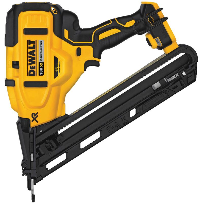 Dewalt DCN650N-XJ Clavadora de Acabado sin escobillas XR 18V sin cargador/batería 15Ga para clavos 34° de 1,8mm diámetro y 32-63mm largo
Dewalt DCN650N-XJ Clavadora de Acabado sin escobillas XR 18V sin cargador/batería 15Ga para clavos 34° de 1,8mm diámetro y 32-63mm largo