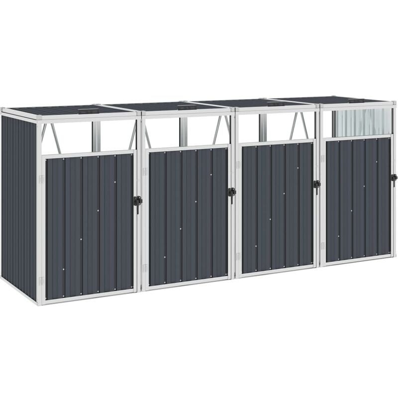 Youthup - Cobertizo cuádruple cubo basura acero antracita 286x81x121 cm - Antracita
Youthup - Cobertizo cuádruple cubo basura acero antracita 286x81x121 cm - Antracita