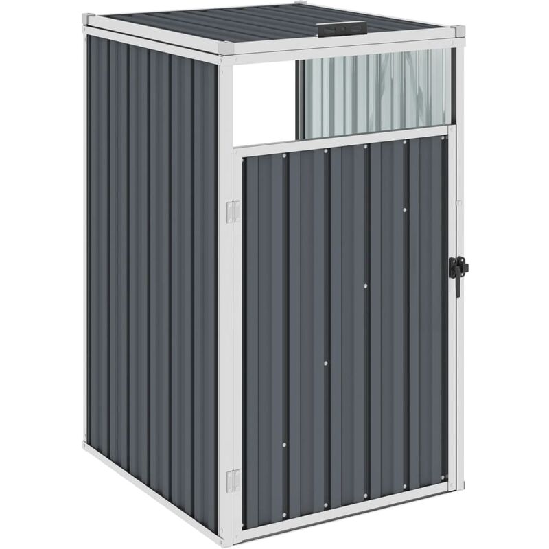 Youthup - Cobertizo para contenedor de basura acero gris 72x81x121 cm - Gris