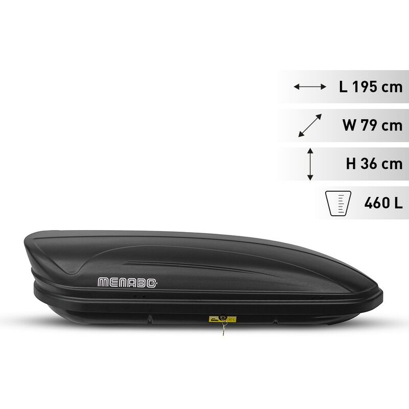 Menabo - Cofre de techo para maletero de coche 460 litros universal portaequipaje Menabò Marathon Dark
Menabo - Cofre de techo para maletero de coche 460 litros universal portaequipaje Menabò Marathon Dark