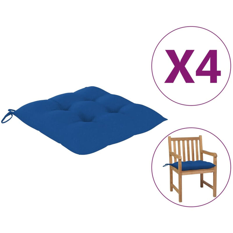 Cojines de silla 4 unidades tela azul 50x50x7 cm 
Cojines de silla 4 unidades tela azul 50x50x7 cm