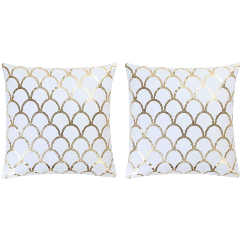 vidaXL Cojines estampado metálico 2 uds algodón blanco dorado 40x40 cm - Blanco
vidaXL Cojines estampado metálico 2 uds algodón blanco dorado 40x40 cm - Blanco
