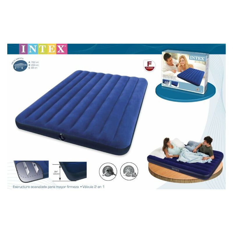 Colchon Doble Azul 152X203X22 Cm