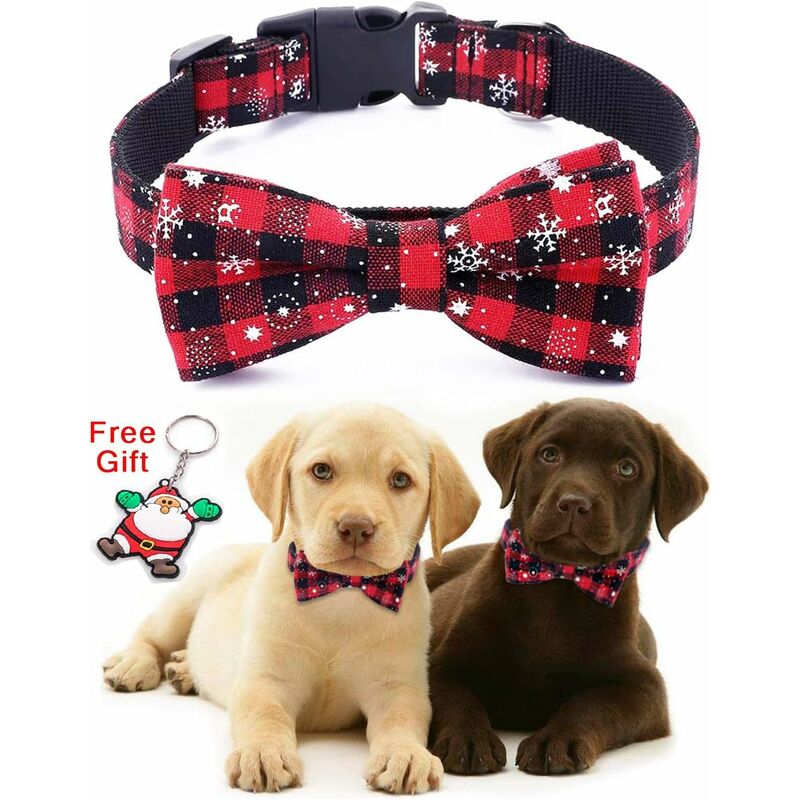 Abcrital - Collar ajustable de nailon para perro / gato / mascota con diseño de nieve con pajarita, tema navideño, 100% algodón rojo-L
Abcrital - Collar ajustable de nailon para perro / gato / mascota con diseño de nieve con pajarita, tema navideño, 100% algodón rojo-L