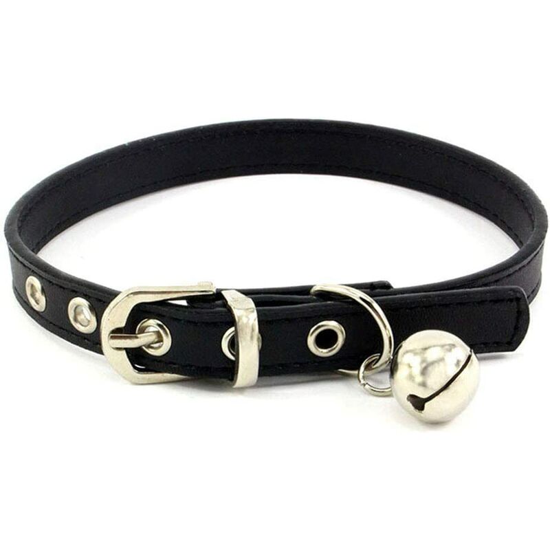 Collar clásico de cuero con cascabeles, adecuado para perros pequeños o gatos. Collar ajustable, de 15 a 21 cm, ancho 1 cm, negro
Collar clásico de cuero con cascabeles, adecuado para perros pequeños o gatos. Collar ajustable, de 15 a 21 cm, ancho 1 cm, negro