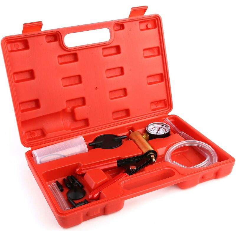 Comprobador de Vacío Purgador de Frenos Bomba de Vacío con Maletín de Plástico Rojo
Comprobador de Vacío Purgador de Frenos Bomba de Vacío con Maletín de Plástico Rojo