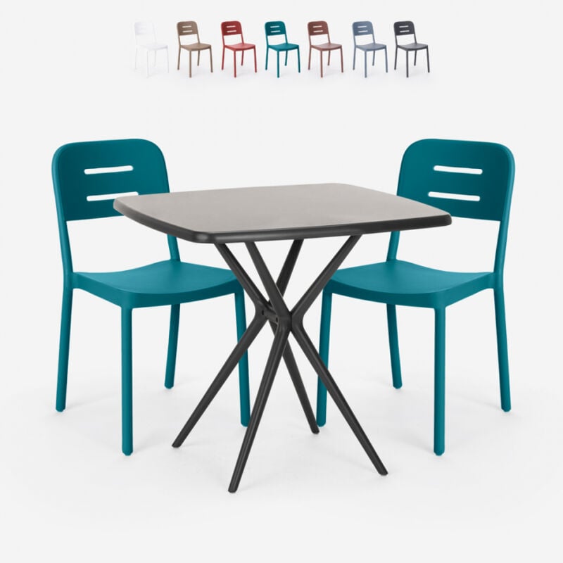 Conjunto 2 sillas diseño moderno mesa cuadrada 70x70cm negro Larum Dark | Color: Azul Marino
Conjunto 2 sillas diseño moderno mesa cuadrada 70x70cm negro Larum Dark | Color: Azul Marino