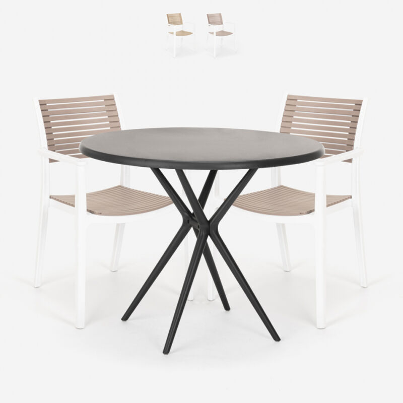 Conjunto 2 sillas diseño moderno mesa negra redonda 80x80cm Fisher Dark | Color: Gris
Conjunto 2 sillas diseño moderno mesa negra redonda 80x80cm Fisher Dark | Color: Gris