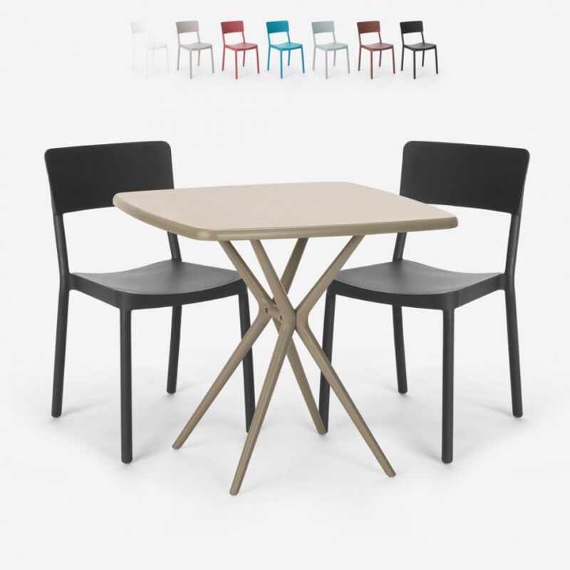 Ahd Amazing Home Design - Conjunto 2 sillas mesa cuadrada beige 70x70cm polipropileno diseño Regas | Negro
Ahd Amazing Home Design - Conjunto 2 sillas mesa cuadrada beige 70x70cm polipropileno diseño Regas | Negro