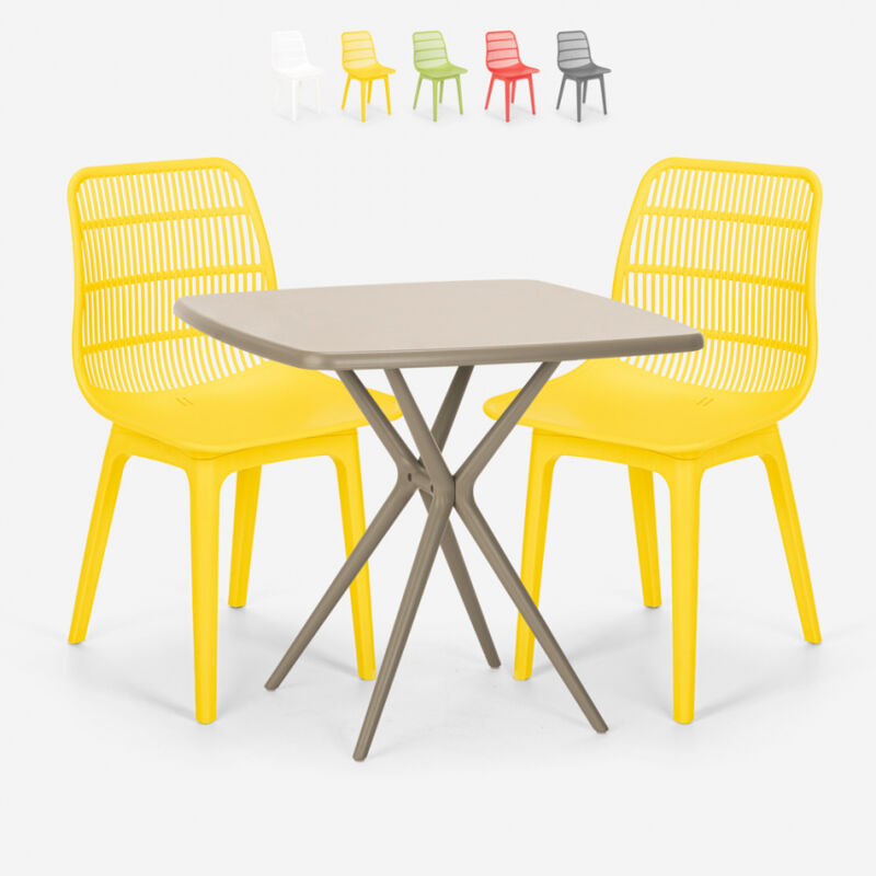 Conjunto 2 sillas polipropileno mesa cuadrada beige 70x70cm diseño Cevis | Color: Amarillo
Conjunto 2 sillas polipropileno mesa cuadrada beige 70x70cm diseño Cevis | Color: Amarillo