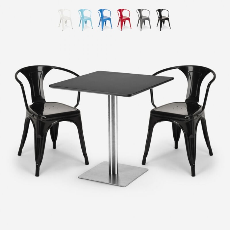 Ahd Amazing Home Design - Conjunto 2 sillas Tolix mesa 70x70cm Horeca bares restaurantes Starter Silver | Color: Negro
Ahd Amazing Home Design - Conjunto 2 sillas Tolix mesa 70x70cm Horeca bares restaurantes Starter Silver | Color: Negro