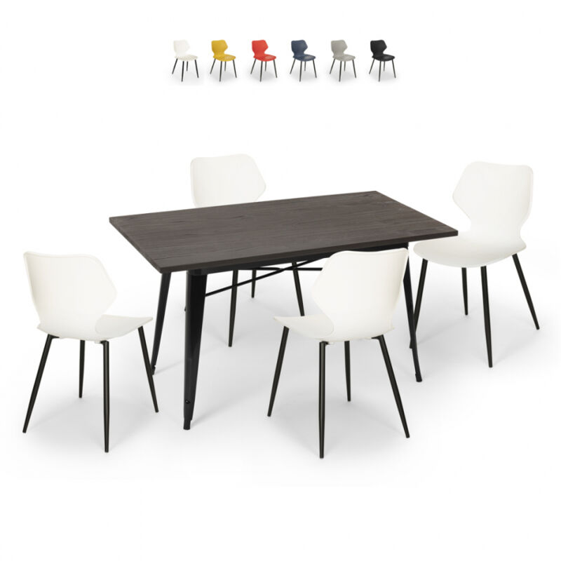 Ahd Amazing Home Design - Conjunto 4 sillas mesa rectangular 120x60cm Tolix diseño industrial Bantum | Color: Blanco
Ahd Amazing Home Design - Conjunto 4 sillas mesa rectangular 120x60cm Tolix diseño industrial Bantum | Color: Blanco