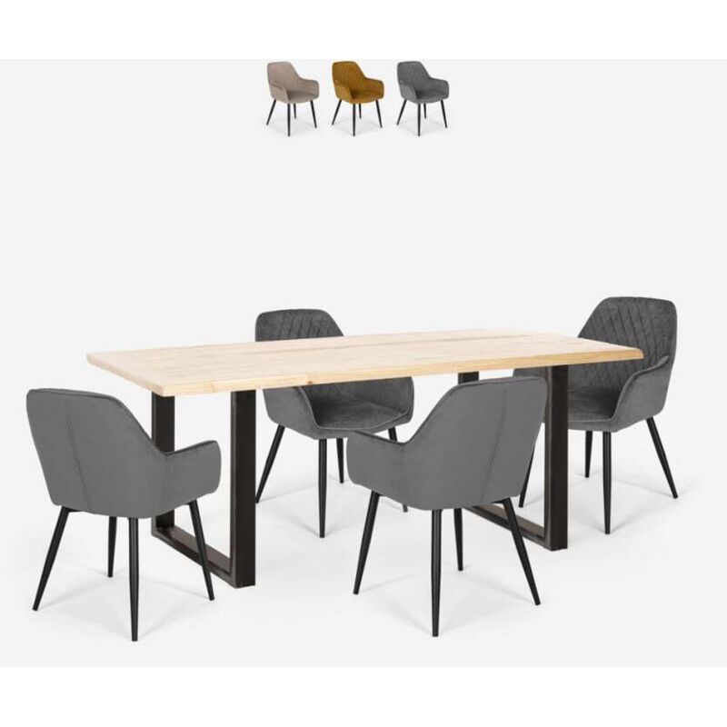 Ahd Amazing Home Design - Conjunto 4 sillones terciopelo mesa de comedor rectangular 160x80cm Samsara M2 | Color: Gris Oscuro
Ahd Amazing Home Design - Conjunto 4 sillones terciopelo mesa de comedor rectangular 160x80cm Samsara M2 | Color: Gris Oscuro