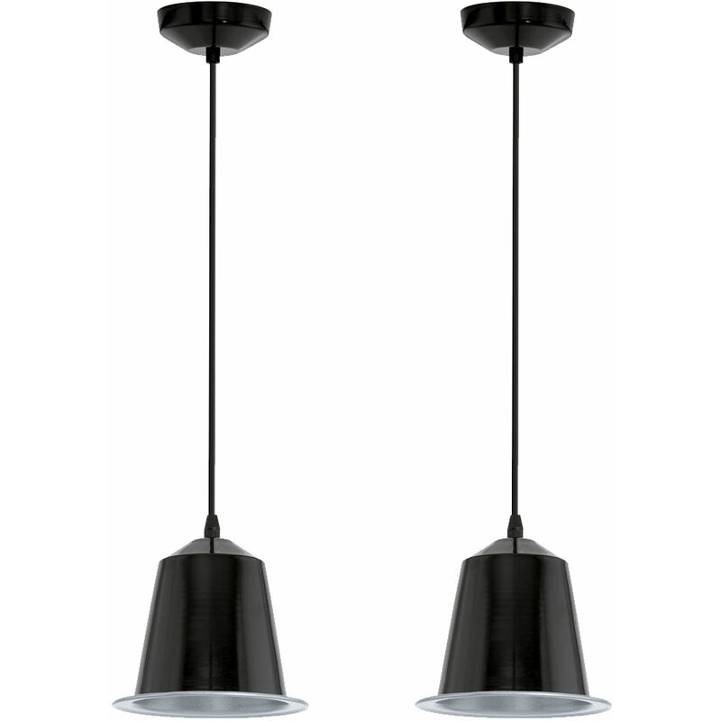 Juego de 2 colgantes LED para sala de estar, lámpara de pasillo, lámpara de techo, negro GU10
Juego de 2 colgantes LED para sala de estar, lámpara de pasillo, lámpara de techo, negro GU10