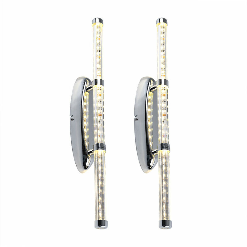 Juego de 2 apliques LED para sala de estar, dormitorio, espejo, baño, iluminación para baño, lámpara de cromo
Juego de 2 apliques LED para sala de estar, dormitorio, espejo, baño, iluminación para baño, lámpara de cromo