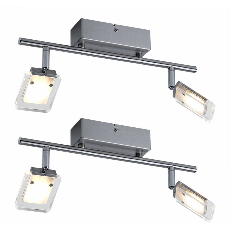 Juego de 2 plafones LED focos de salón lámparas de metal plateadas 2 alas giratorias IP20
Juego de 2 plafones LED focos de salón lámparas de metal plateadas 2 alas giratorias IP20