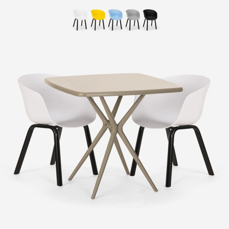 Juego 2 sillas diseño mesa beige cuadrada 70 x 70 cm moderno Navan | Blanco
Juego 2 sillas diseño mesa beige cuadrada 70 x 70 cm moderno Navan | Blanco