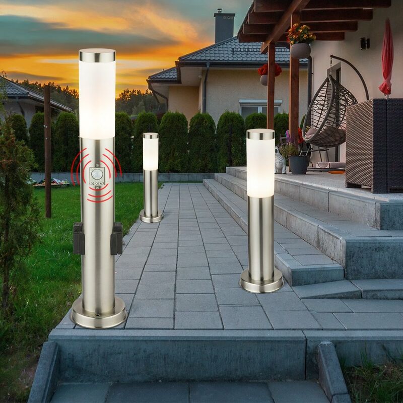 Juego de 3 lámparas de pie LED focos exteriores de jardín luces de sensor de detector de movimiento de acero inoxidable
Juego de 3 lámparas de pie LED focos exteriores de jardín luces de sensor de detector de movimiento de acero inoxidable