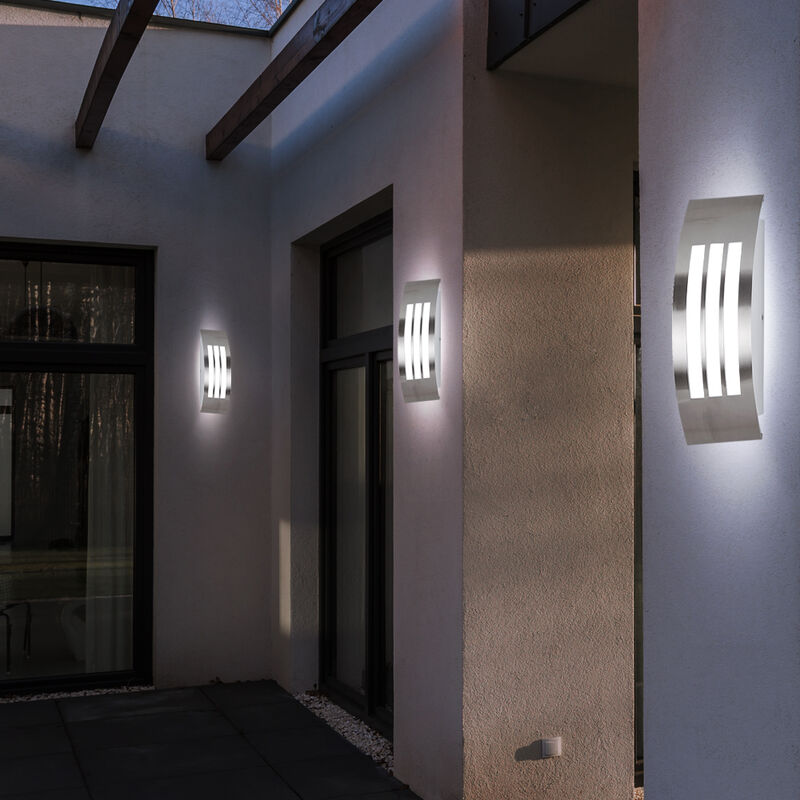 Juego de 3 lámparas de pared de diseño luces de fachada de propiedad de jardín plateadas en un juego que incluye bombillas LED
Juego de 3 lámparas de pared de diseño luces de fachada de propiedad de jardín plateadas en un juego que incluye bombillas LED