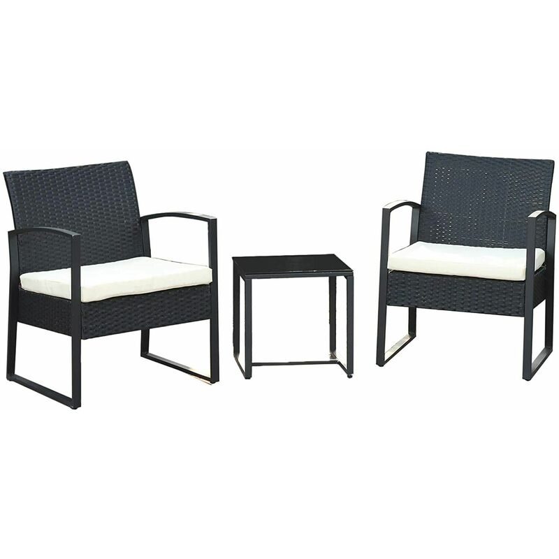 Songmics - Conjunto de 3 muebles de jardín, Mueble de jardín de ratán, para balcón terraza al aire libre, Fácil montaje, 2 sillas y 1 mesa de centro,
Songmics - Conjunto de 3 muebles de jardín, Mueble de jardín de ratán, para balcón terraza al aire libre, Fácil montaje, 2 sillas y 1 mesa de centro,