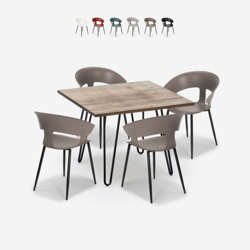 Ahd Amazing Home Design - Conjunto de 4 sillas mesa de diseño moderno 80x80cm cocina de restaurante industrial Maeve | Color: Gris Oscuro
Ahd Amazing Home Design - Conjunto de 4 sillas mesa de diseño moderno 80x80cm cocina de restaurante industrial Maeve | Color: Gris Oscuro