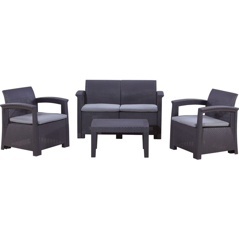 Conjunto de Jardín Chillvert Capri 1 Sofá 2 Plazas+ 2 Sillones + 1 Mesa Resina Imitación Ratan Gris Antracita
Conjunto de Jardín Chillvert Capri 1 Sofá 2 Plazas+ 2 Sillones + 1 Mesa Resina Imitación Ratan Gris Antracita