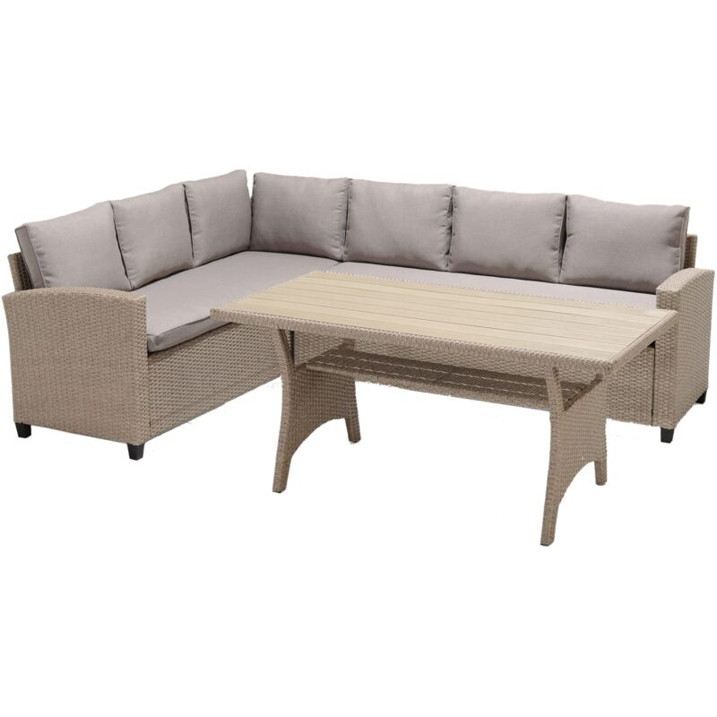 Conjunto de Jardín Sofá Rinconera y Mesa de Comedor Chillvert Orvieto de Acero y Ratan Sintético con Cojinería
Conjunto de Jardín Sofá Rinconera y Mesa de Comedor Chillvert Orvieto de Acero y Ratan Sintético con Cojinería
