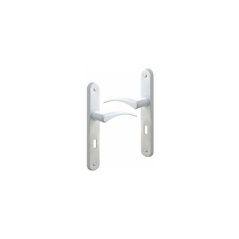 Conjunto de la manija de la puerta con la placa del orificio de la llave, aluminio blanco
Conjunto de la manija de la puerta con la placa del orificio de la llave, aluminio blanco