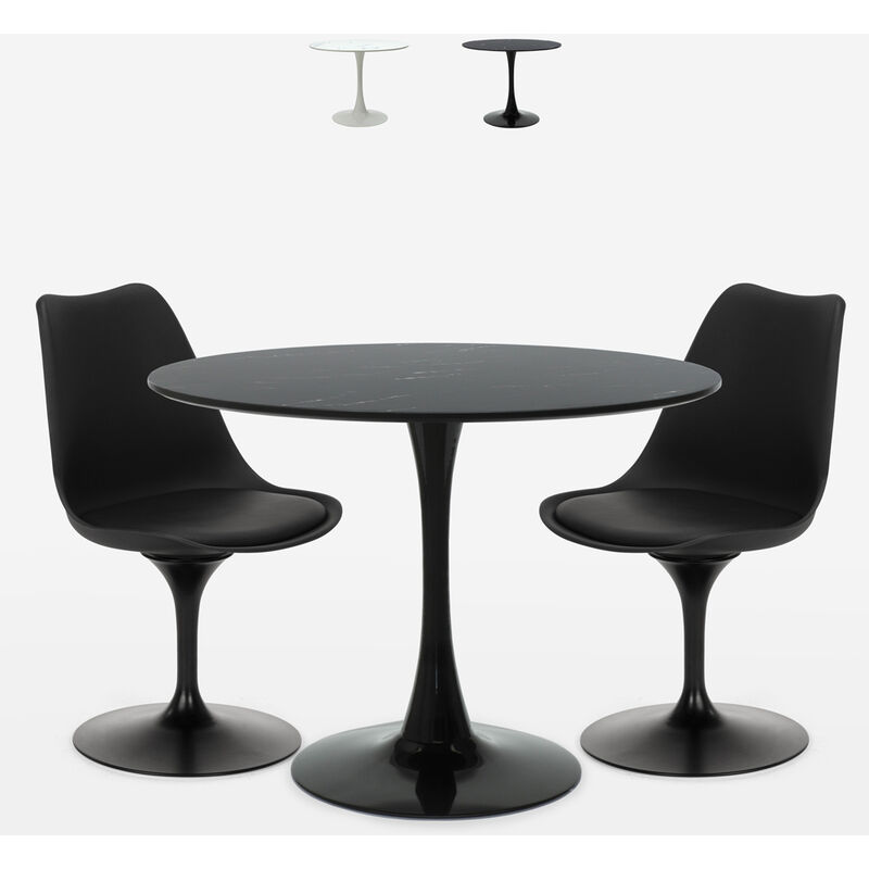 Juego mesa redondo 80 cm diseño Tulip efecto mármol 2 sillas moderno Rich | Color: Negro
Juego mesa redondo 80 cm diseño Tulip efecto mármol 2 sillas moderno Rich | Color: Negro