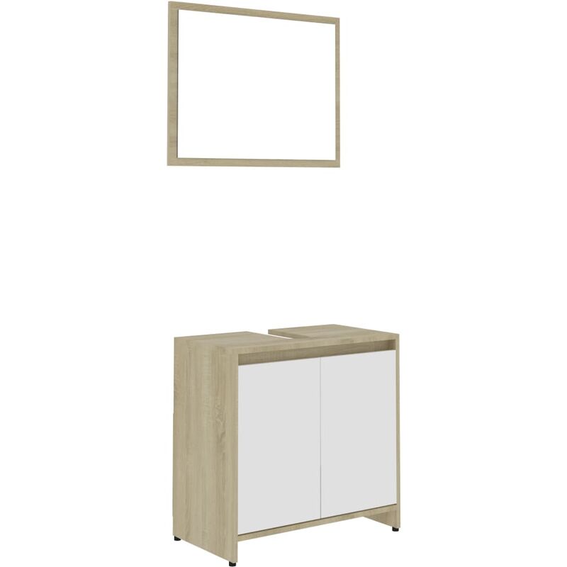 Conjunto de muebles de baño aglomerado blanco y roble Sonoma - Blanco - Vidaxl
Conjunto de muebles de baño aglomerado blanco y roble Sonoma - Blanco - Vidaxl