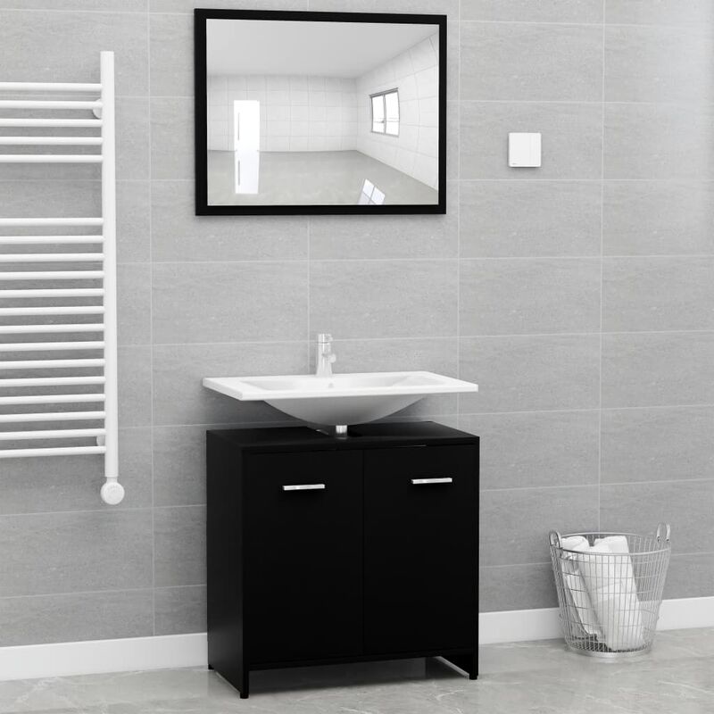 Conjunto de muebles de baño aglomerado negro