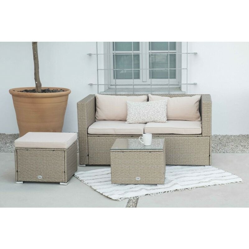 Kiefergarden - Conjunto de Muebles De Exterior Para Jardín o Terraza Sofa Doble Modular, Mesa y Cubo Otomano Color Beige
Kiefergarden - Conjunto de Muebles De Exterior Para Jardín o Terraza Sofa Doble Modular, Mesa y Cubo Otomano Color Beige