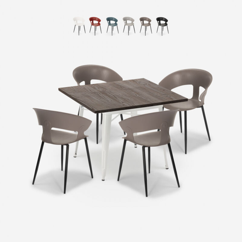 Conjunto mesa comedor 80x80cm madera metal 4 sillas diseño Reeve White | Color: Gris Oscuro
Conjunto mesa comedor 80x80cm madera metal 4 sillas diseño Reeve White | Color: Gris Oscuro