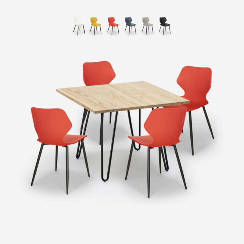 Ahd Amazing Home Design - Conjunto mesa cuadrada estilo industrial 80x80cm 4 sillas diseño Sartis Light | Rojo
Ahd Amazing Home Design - Conjunto mesa cuadrada estilo industrial 80x80cm 4 sillas diseño Sartis Light | Rojo