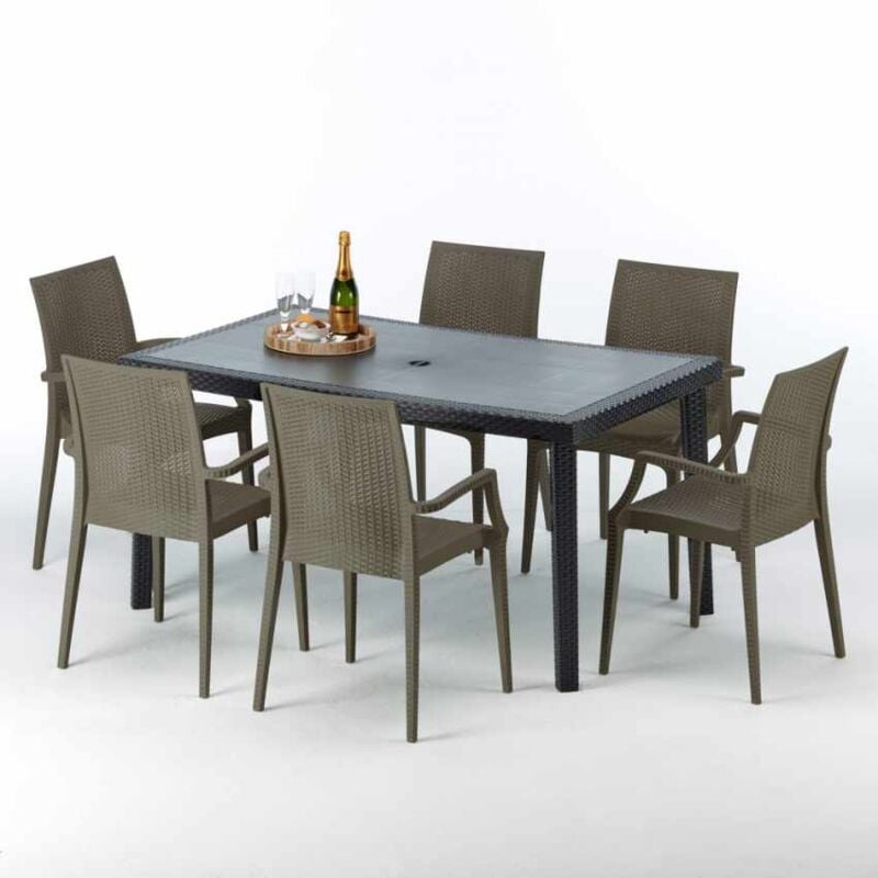 Mesa Rectangular Negra 150x90 cm y 6 Sillas De Colores Enjoy | Bistrot Arm Marrón Moka
Mesa Rectangular Negra 150x90 cm y 6 Sillas De Colores Enjoy | Bistrot Arm Marrón Moka