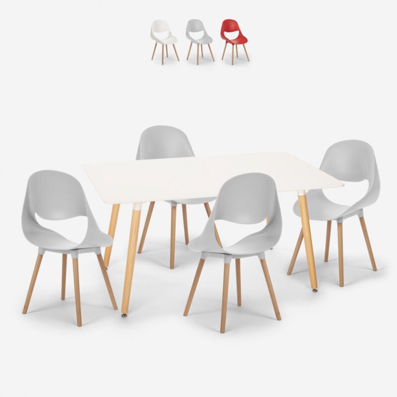 Conjunto mesa rectangular 80x120cm 4 sillas diseño escandinavo Flocs Light | Color: Gris
Conjunto mesa rectangular 80x120cm 4 sillas diseño escandinavo Flocs Light | Color: Gris