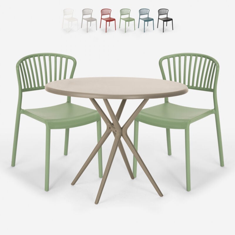 Conjunto mesa redonda 80x80cm beige 2 sillas diseño moderno Gianum | Color: Verde oscuro
Conjunto mesa redonda 80x80cm beige 2 sillas diseño moderno Gianum | Color: Verde oscuro