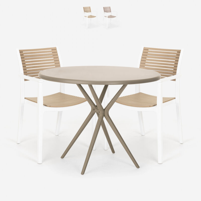 Conjunto mesa redonda 80x80cm beige 2 sillas polipropileno diseño Fisher | Color: Beige
Conjunto mesa redonda 80x80cm beige 2 sillas polipropileno diseño Fisher | Color: Beige