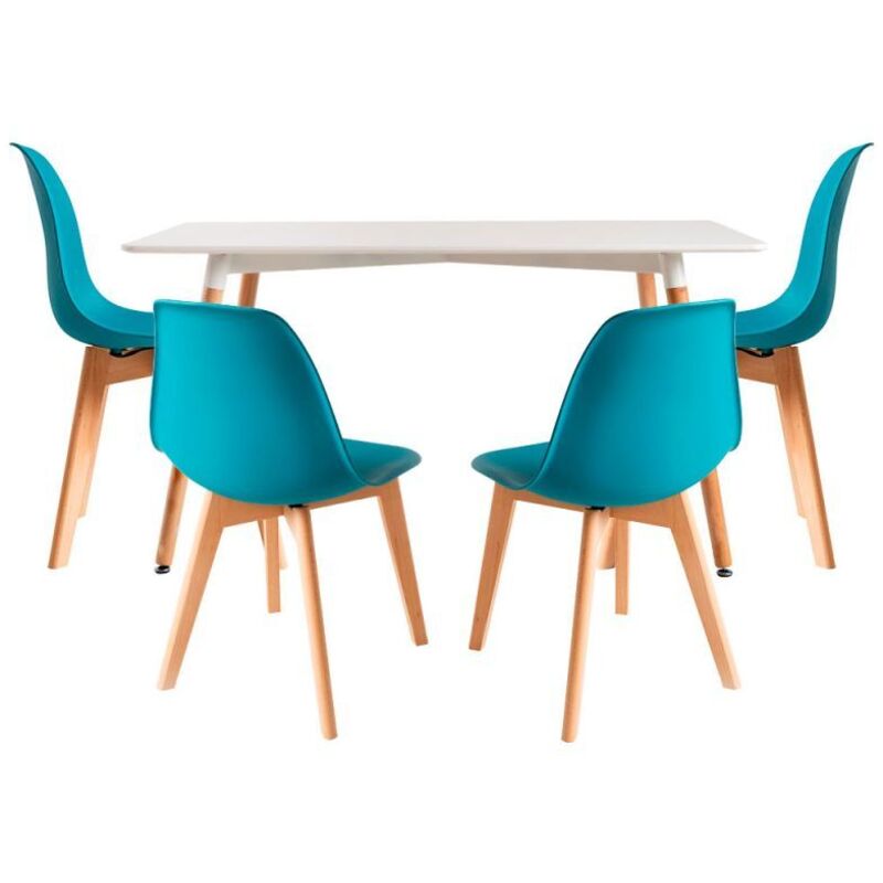 Conjuntos - Conjunto Mesa Tower Rectangular 120 x 80 cm Blanca y Pack 4 Sillas Kelen - Verde azulado
Conjuntos - Conjunto Mesa Tower Rectangular 120 x 80 cm Blanca y Pack 4 Sillas Kelen - Verde azulado