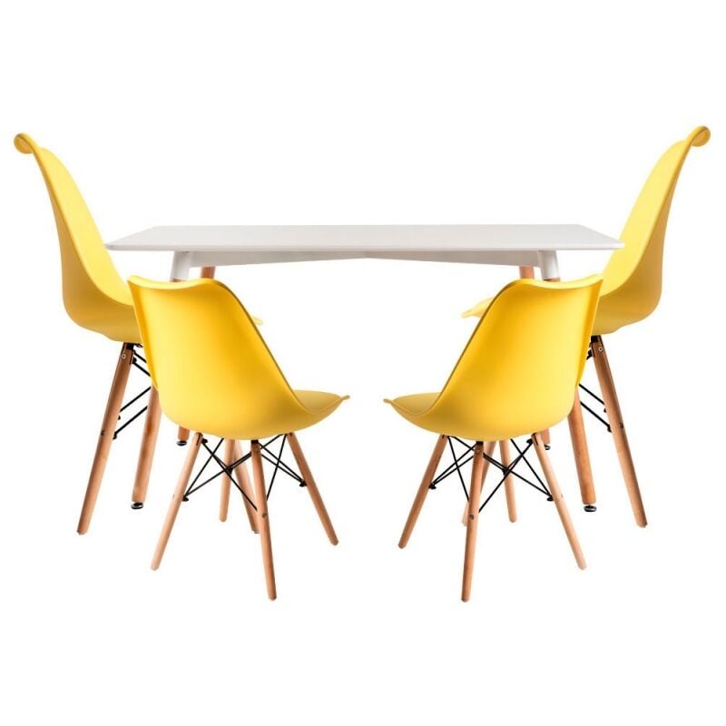 Conjuntos - Conjunto Mesa Tower Rectangular 120 x 80 cm Blanca y Pack 4 Sillas Tilsen - Amarillo
Conjuntos - Conjunto Mesa Tower Rectangular 120 x 80 cm Blanca y Pack 4 Sillas Tilsen - Amarillo