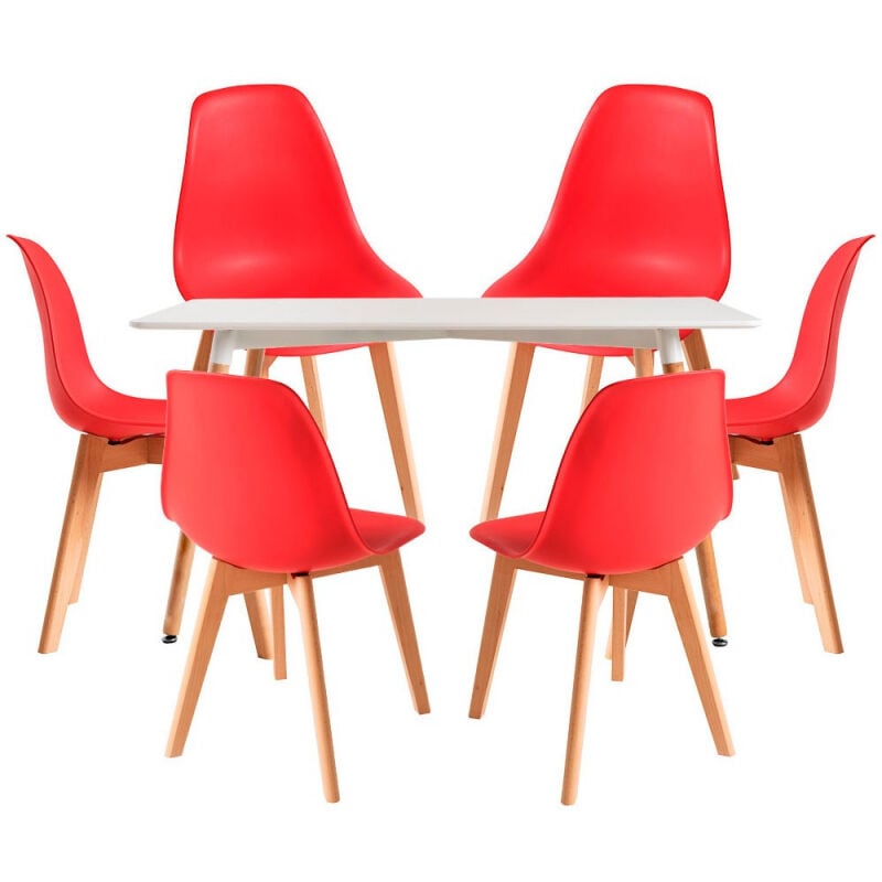 Conjuntos - Conjunto Mesa Tower Rectangular 120 x 80 cm Blanca y Pack 6 Sillas Kelen - Rojo
Conjuntos - Conjunto Mesa Tower Rectangular 120 x 80 cm Blanca y Pack 6 Sillas Kelen - Rojo