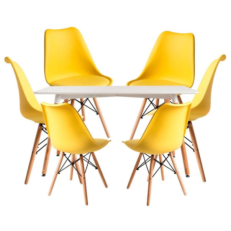 Regalos Miguel - Conjuntos - Conjunto Mesa Tower Rectangular 120 x 80 cm Blanca y Pack 6 Sillas Tilsen - Amarillo
Regalos Miguel - Conjuntos - Conjunto Mesa Tower Rectangular 120 x 80 cm Blanca y Pack 6 Sillas Tilsen - Amarillo