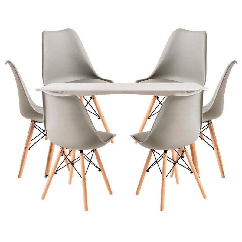 Conjuntos - Conjunto Mesa Tower Rectangular 120 x 80 cm Blanca y Pack 6 Sillas Tilsen - Gris
Conjuntos - Conjunto Mesa Tower Rectangular 120 x 80 cm Blanca y Pack 6 Sillas Tilsen - Gris