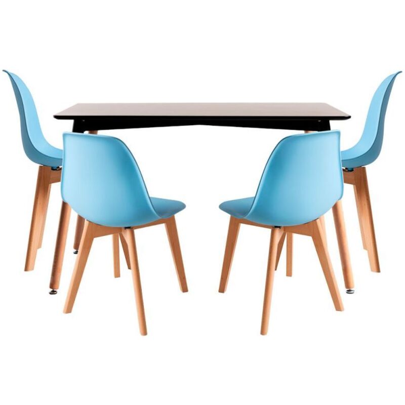 Conjuntos - Conjunto Mesa Tower Rectangular 120 x 80 cm Negra y Pack 4 Sillas Kelen - Azul cielo
Conjuntos - Conjunto Mesa Tower Rectangular 120 x 80 cm Negra y Pack 4 Sillas Kelen - Azul cielo